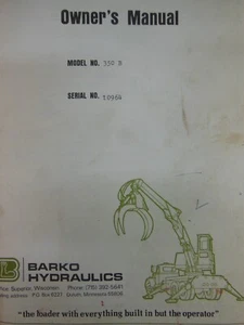 BARKO Hydraulics - Mdl. 350 B - Owners Manual with Wiring Diagrams & Parts List - Picture 1 of 4