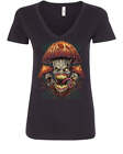 Evil Mushrooms Women's V-Neck T-Shirt Halloween Hallucinations Nightmare Spooky
