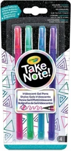 CRAYOLA Take Note! 58-6638 4 Gel Markers Bright Colours Medium Tip 1.0mm - Picture 1 of 10