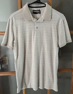 Polo uomo Calvin Klein piccola beige fantasia manica corta cotone usata in ottime condizioni - Foto 1 di 5