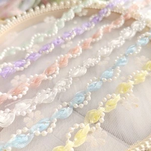 2M DIY Fausse Perle Bordure Dentelle Tissu Couture Craft Costume Vêtements Décor - Bild 1 von 15