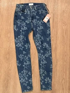 Jen 7 For All Mankind Jeans 4 26x29 Women Floral Skinny High Rise Waist NWT - Picture 1 of 4