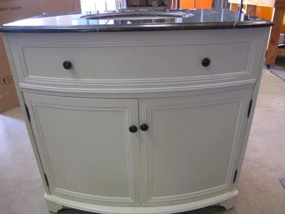 PEGASUS ARCADIA 37" VANITY WHITE SINK CABINET ARAA3734 BROWN MARBLE TOP $1,014 - Image 1 of 4