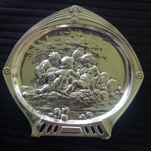 WMF Art Nouveau / Art Deco Silver Plate Card Tray / Wall Plaque, Cherubs. - Picture 1 of 8