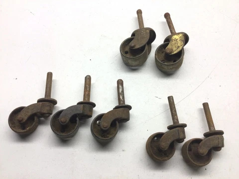 Antique Group Of Seven Steel Furniture Wheel Casters Cover