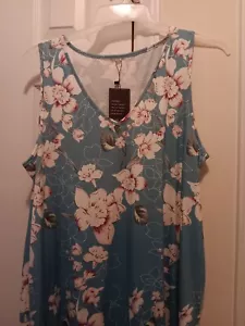 Womens 2xl Sleeveless Flowered Sundress With Pockets New With Tags - Picture 1 of 5