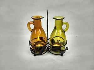 Yankee Candle Oil and Vinegar Cruet Set Tea Light Metal Holder - Picture 1 of 6