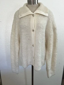 Ugg Alisha Cloudfluff Cardigan Sweater Plaster Ivory Size Large NWT $188 - Picture 1 of 9