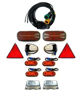 Anhängerbeleuchtung SET LED Rückleuchten Umrissleuchten 13 polig Kabel 7m Schutz - Bild 1 von 20