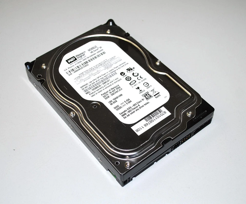 Western Digital Caviar WD WD800JD-55MUA1 HDD SATA 80GB 7200 u/min 8MB Cache 3,5" - Bild 1 von 1