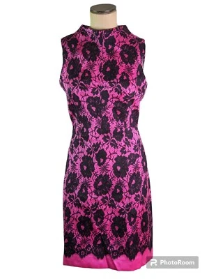 Vestido Milly Hot rosa/negro, lana seda, talla 8, nuevo con etiquetas  Foto 1 de 4