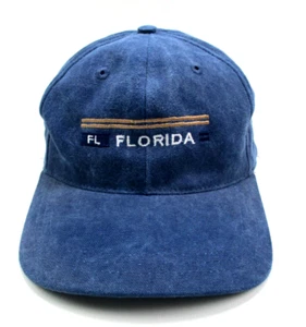 Florida Embroidered Adjustable Blue Denim Strapback Hat Cap - Picture 1 of 5