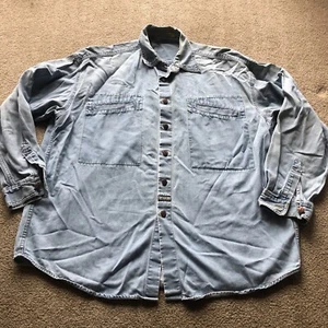 Vintage Marithe Francois Girbaud Shirt Mens Extra Large Button Denim Chambray XL - Picture 1 of 9