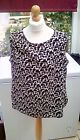 Jasper Conran Biege And Black Sleeveless Blouse Size 16 Used In Great Condition