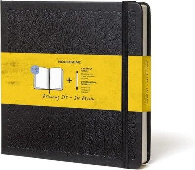 Moleskine Zeichenset Taschenformat & PRO Klick Bleistift Skizzenbuch schwarz