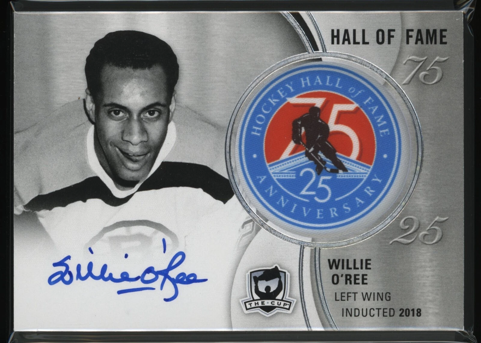 Willie O'Ree 2018-19 Upper Deck The Cup Hall of Fame Patch Auto Autograph HOF-WO