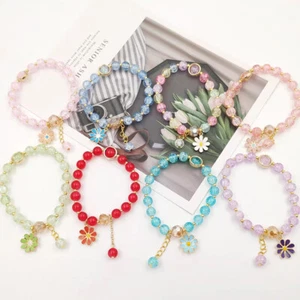 Daisy Pendant Chain Colorful Flower Beaded Beads Bracelet Jewelry Charm Gift # - Picture 1 of 27