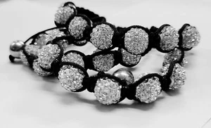 Bracciale Trio 3 Macramè Stile Fantasia con Lega Argento e Nero - Foto 1 di 3