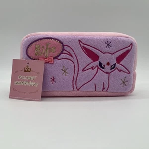 Pokemon Espeon Eifie Pink Square Pouch Zip Pen Pencil Makeup New US Seller - Picture 1 of 6