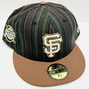 New Era San Francisco Giants Herringbone 59FIFTY Fitted Hat Cap 7 7/8 Braun MLB - Bild 1 von 6