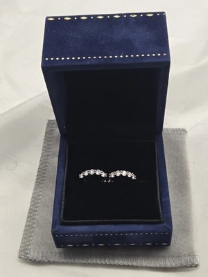 Womens Moissanite 925 Silver Huggie Hoop Cuff Earrings With Box - Image 1 of 4