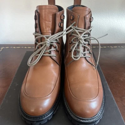 Bottega Veneta Toscana Becerro Cuero Oscuro Botines Talla 45 1/2- E-11 1/2 EE. UU. Foto 1 de 4