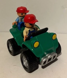 Lego Duplo Vehicle ATV 4 Wheeler Quad Green and 2 figures of people - Picture 1 of 2