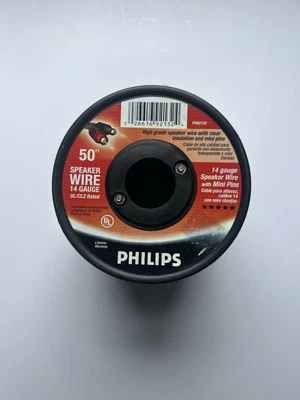 Philips 50 ft rollo calibre 14 AWG cobre altavoz cable aislamiento transparente con mini pines Foto 1 de 4