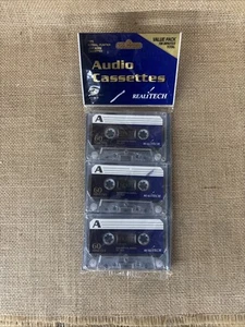 Realitech Blank Audio Cassette Tapes 60 Minutes Each New Sealed 3 Pack - Picture 1 of 2