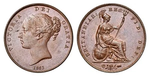 GREAT BRITAIN Victoria 1853 Penny NGC MS63BN Ornamental trident; SCBC-3948 - Picture 1 of 1