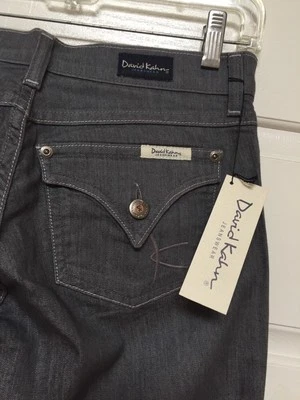 Jeans DAVID KAHN tiro bajo corte bota con plano PKTS talla 27x35 color gris Foto 1 de 4