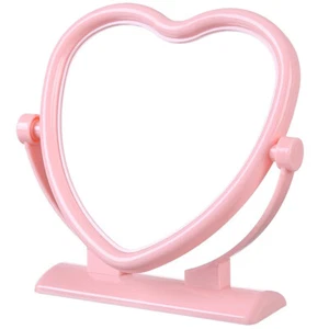 Double-sided Makeup Mirror Heart Shaped Tabletop Mirror Vanity Mirror New - Picture 1 of 12