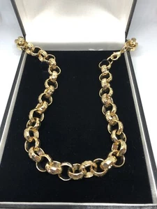 Boys Kids Womens 18k Gold Filled Belcher Chain Necklace Bracelet Sets 18ct gf - Picture 1 of 72