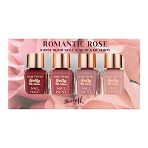 Barry M Romantic Rose Nail Paint Gift Set 4 rose tinted gelly hi shine shades... - Picture 1 of 10
