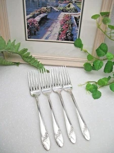 4   Oneida Community Silver   QUEEN BESS II    Tudor Silverplate  Dinner Forks - Picture 1 of 4