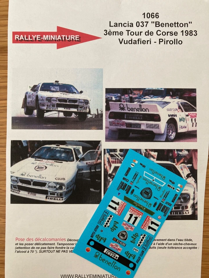 DECALS 1/43 LANCIA 037 VUDAFIERI TOUR DE CORSE 1983 WRC RALLYE RALLY FRANCE - Photo 1/1