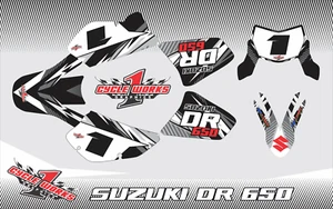 Suzuki DR650 DR 650 SM SUPERMOTO SEMI CUSTOM GRAPHICS KIT CROWE CROWE2 - Picture 1 of 1