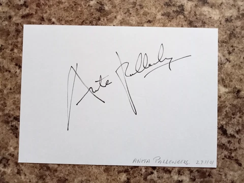 Anita Pallenberg Actress "Rolling Stones Muse" Personally Signed Page AFTAL #216 Cover
