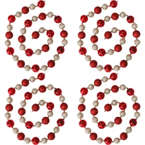 4x LVD Bauble Garland Red Champagne Seasonal Decorative Christmas Decoration - Picture 1 of 2
