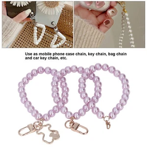 3Pcs Pearl Key Chain 10mm Various Styles High Gloss Fine Polishing Pearl Hand - Zdjęcie 1 z 12