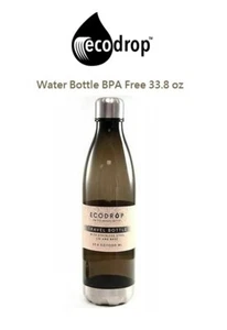 Botella de agua ahumada sin plástico, ecológica y sostenible libre de BPA 33,8 oz - Imagen 1 de 3
