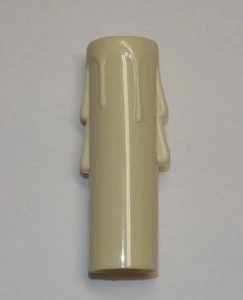 3" CREAM PLASTIC CANDELABRA SOCKET CHANDELIER CANDLE COVER  WITH DRIPS 50288J - Picture 1 of 1