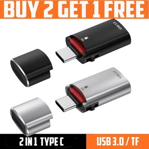 2 in 1 USB Type-C OTG to USB 3.0 & Micro SD TF Adapter Memory Card Reader - Picture 1 of 10
