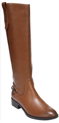 Sam & Libby 8.5 NUEVAS Botas de Montar Para Mujer Marrón Coñac Cuero Vegano Hasta la Rodilla Foto 1 de 4