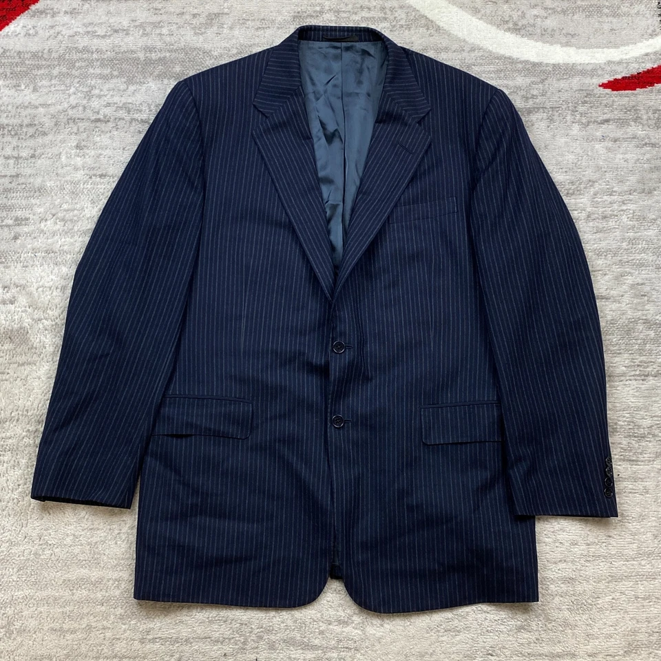 Blazer Abrigo Chaqueta Polo Ralph Lauren Etiqueta Púrpura 44 Largo Azul Inglaterra Lana Hombres Foto 1 de 4