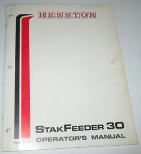 Hesston 30 StakFeeder Pila Alimentador Operadores Manual del Propietario ¡ORIGINAL! 877943 - Imagen 1 de 4