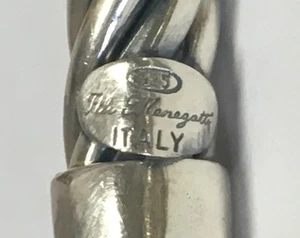 Fili Menegatti Twisted Cable Hinged Bangle Bracelet .925 Sterling Silver - Picture 1 of 1