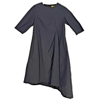 Vestido asimétrico negro para mujer RT by ELLE talla S cremallera trasera manga 3/4 midi Foto 1 de 4