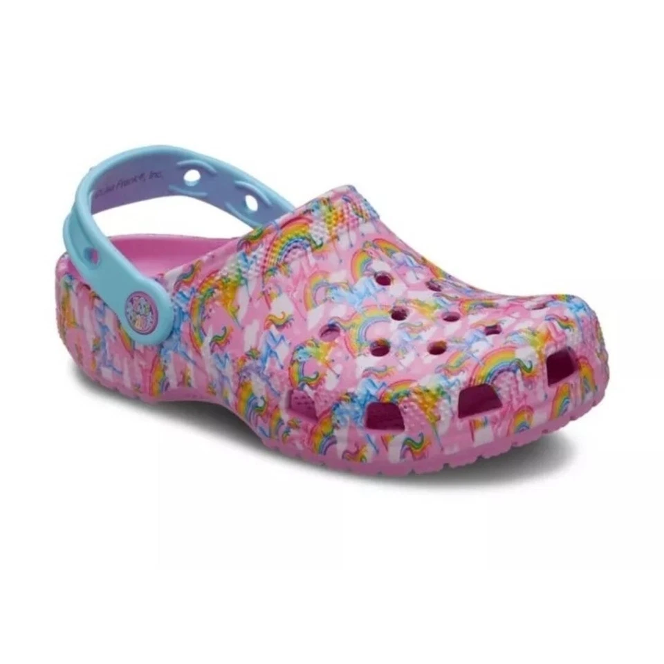 Crocs Classic Lisa Frank 208829-6SW Big Kids Pink Unicorn Comfort Clogs Size J6