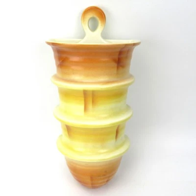 Bückeburg Keramik Wandvase Spritzdekor Albert Comes Entwurf 30er Jahre Art Deco - Bild 1 von 4